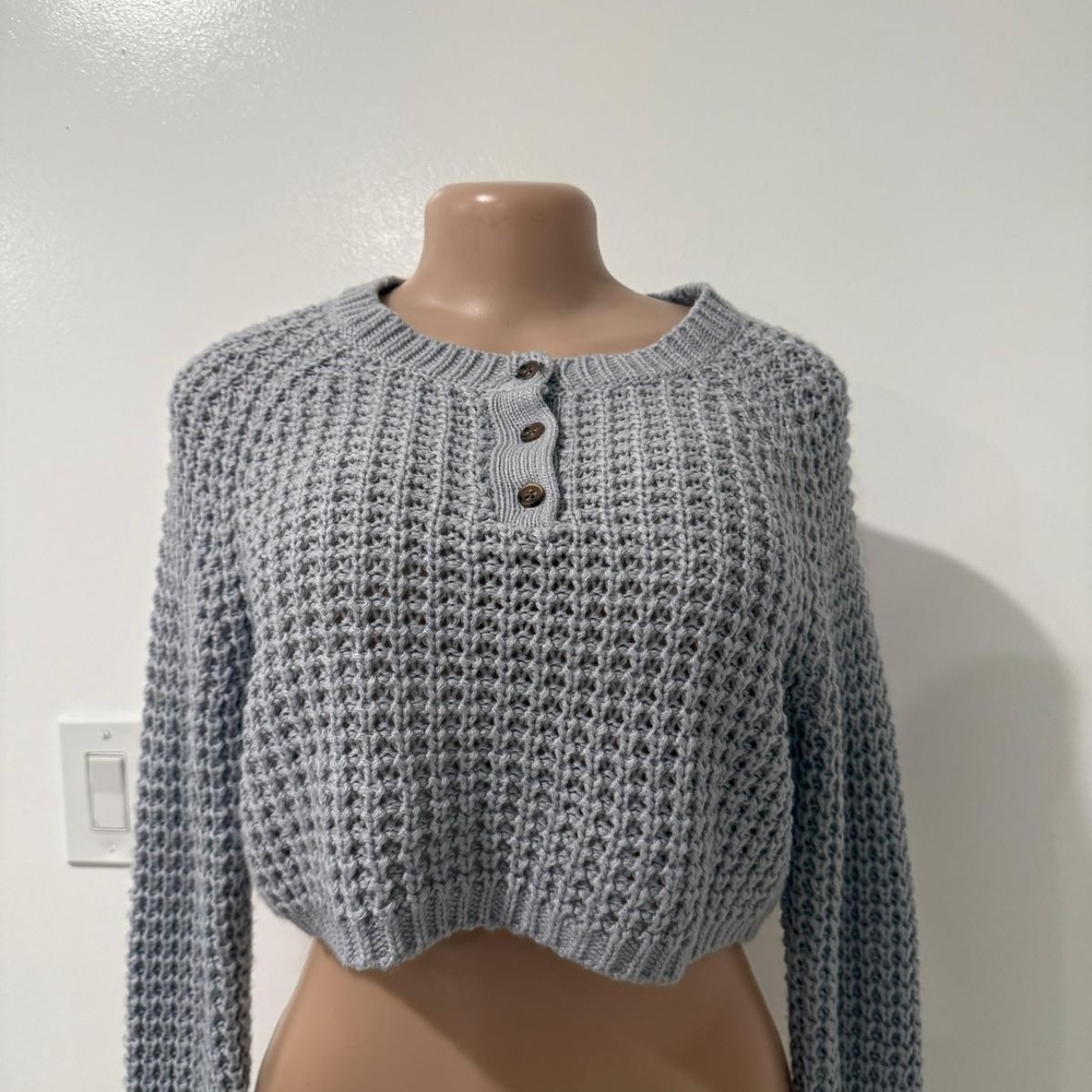 Aeropostale Light Gray Textured Sweater